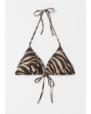 & Other Stories Halterneck Triangle Bikini Top - Brown