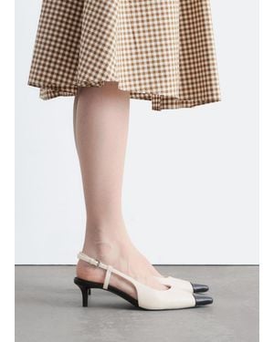 & Other Stories Leather Slingback Pumps - White