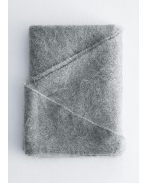 & Other Stories Brushed Cashmere Triangle Scarf - Gray