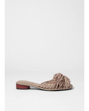 & Other Stories Tasselled Leather Slides - White