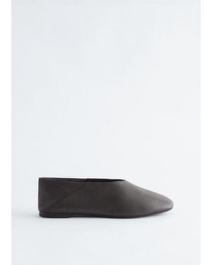 & Other Stories Leather Ballet Flats - Black