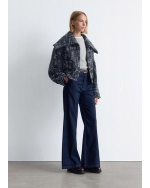 & Other Stories Cropped Wool Jacket - Blue
