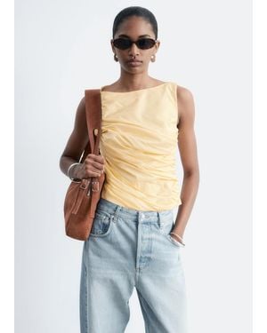 & Other Stories Textured Boatneck Top - Natural