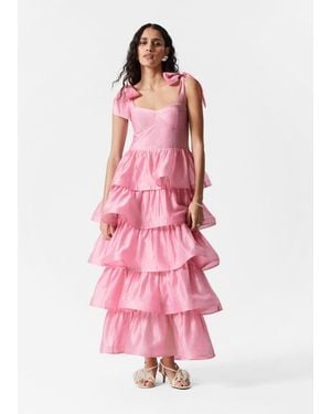 & Other Stories Ruffle Maxi Dress - Pink