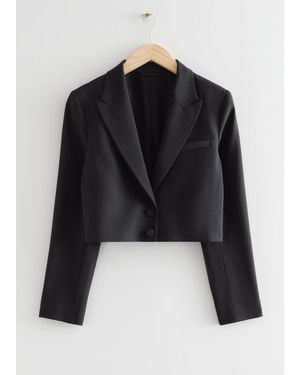& Other Stories Wool Cropped Blazer - Black