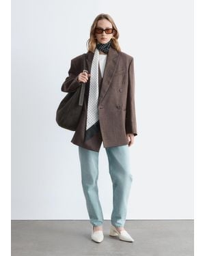 & Other Stories Double-Breasted Wool Blazer - White
