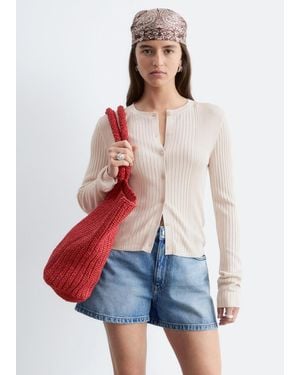 & Other Stories Rib-Knit Cardigan - White