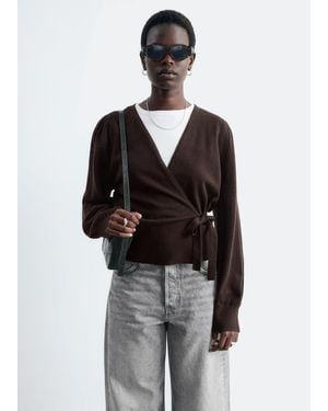 & Other Stories Merino Wool Wrap Cardigan - Brown