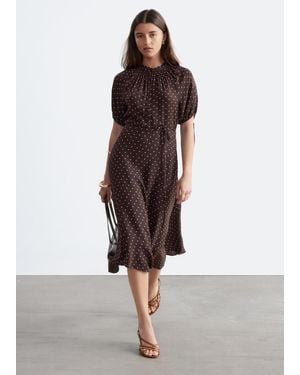 & Other Stories Tie-Waist Midi Dress - Brown