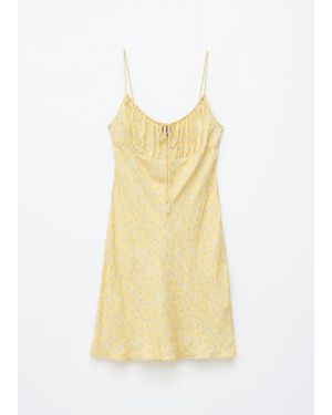 & Other Stories Drawstring Mini Dress - Yellow