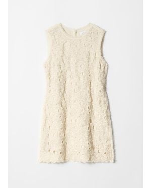& Other Stories Beaded Tulle Mini Dress - Natural