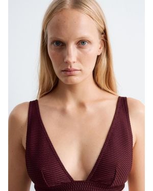 & Other Stories Textured Triangle Bikini Top - Purple