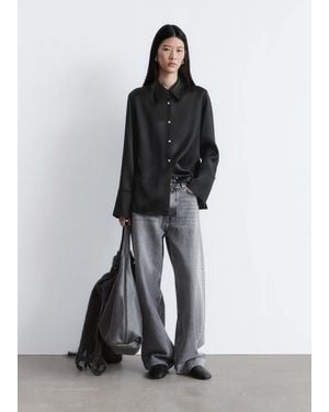& Other Stories Satin Shirt - Black