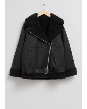 & Other Stories Aviator Jacket - Black