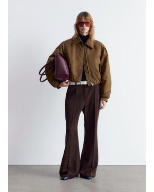 & Other Stories Cropped Bomber Jacket - Brown