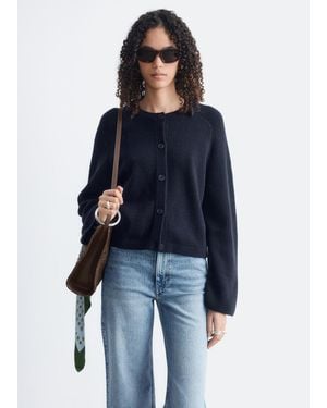 & Other Stories Relaxed Wool-Cotton Cardigan - Blue
