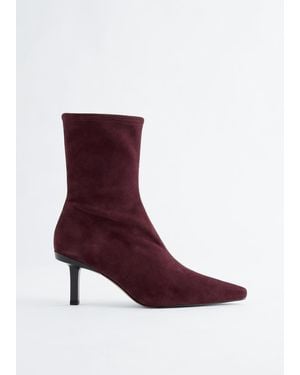& Other Stories Stretch-Suede Ankle Boots - Black