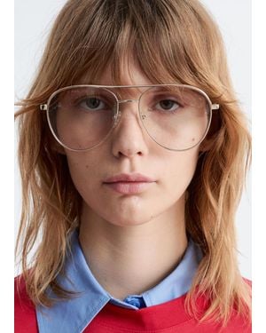 & Other Stories Slim Aviator-Frame Sunglasses - White