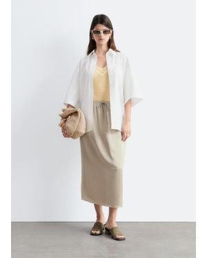 & Other Stories Drawstring Midi Skirt - White