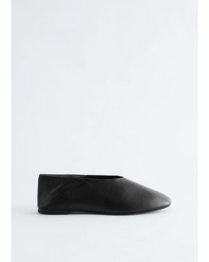 & Other Stories Leather Ballet Flats - White