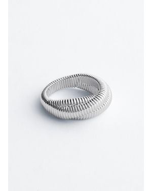 & Other Stories Plated Brass Twist Ring - White