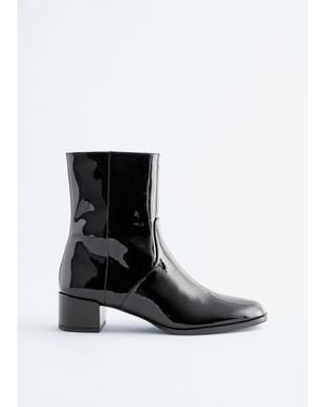 & Other Stories Heeled Glossed-Leather Ankle Boots - Brown