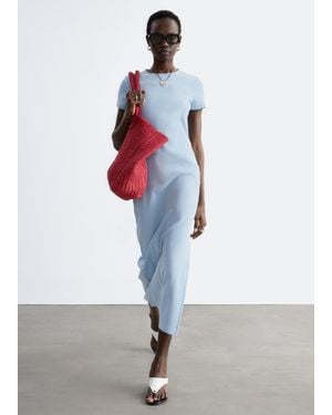 & Other Stories Midi Jersey Dress - Blue