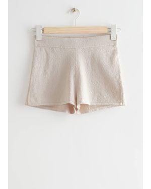 & Other Stories Fitted Knit Shorts - Natural