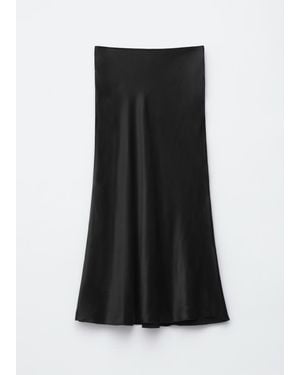 & Other Stories Satin Midi Skirt - Black