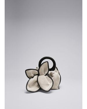 & Other Stories Small Blossom Canvas Bag - White