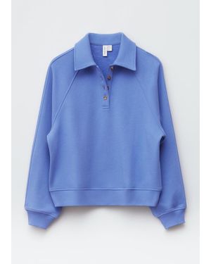 & Other Stories Collared Polo Sweatshirt - Blue