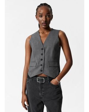 & Other Stories Tailored Wool Waistcoat - Gray