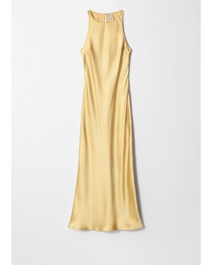 & Other Stories Sleeveless Satin Midi Dress - Yellow