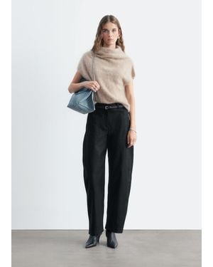 & Other Stories Cotton Twill Barrel Leg Pants - Black