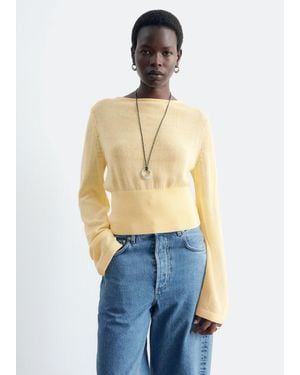 & Other Stories Rolled Edge Boat-Neck Top - Natural