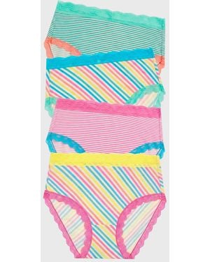 Stripe & Stare High Rise Knicker Four Pack - Multicolour