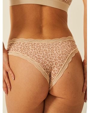 Stripe & Stare Neutral Leopard Sand Brazilian - White