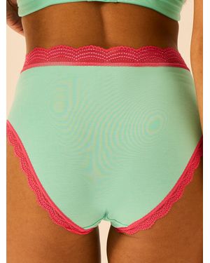 Stripe & Stare High Rise Knicker - Green
