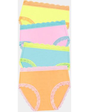 Stripe & Stare Neon Candy High Rise Knicker Pack - Yellow