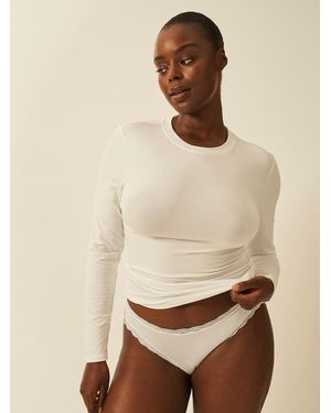 Stripe & Stare White Long Sleeve Layering Top