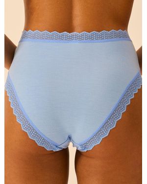 Stripe & Stare Zigzag Lace High Rise Knicker - Blue