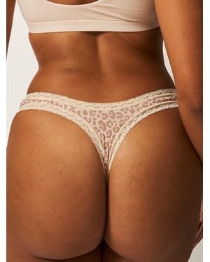 Stripe & Stare Thong - White