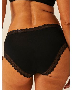 Stripe & Stare Zigzag Lace High Rise Knicker - Black