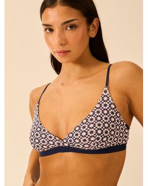 Stripe & Stare Crossover Bra - Brown