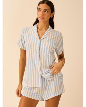 Stripe & Stare Short Pyjama Set - Natural