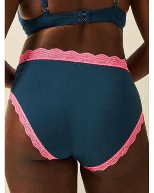Stripe & Stare High Rise Knicker - Blue