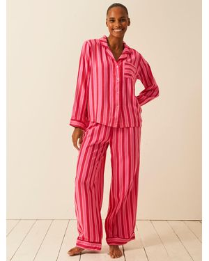 Stripe & Stare Soft Brushed Woven Pyjama Bottoms - Red