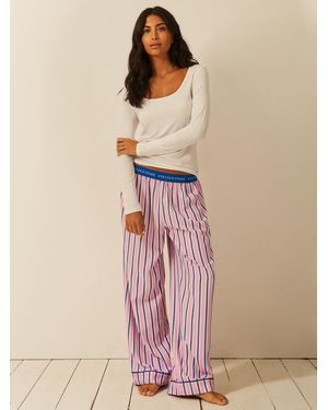 Stripe & Stare Soft Brushed Woven Pyjama Bottoms - Natural