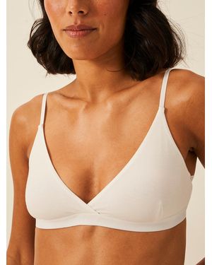 Stripe & Stare Crossover Bra - White