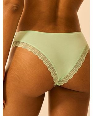 Stripe & Stare Zigzag Lace Brazilian Knicker - Green